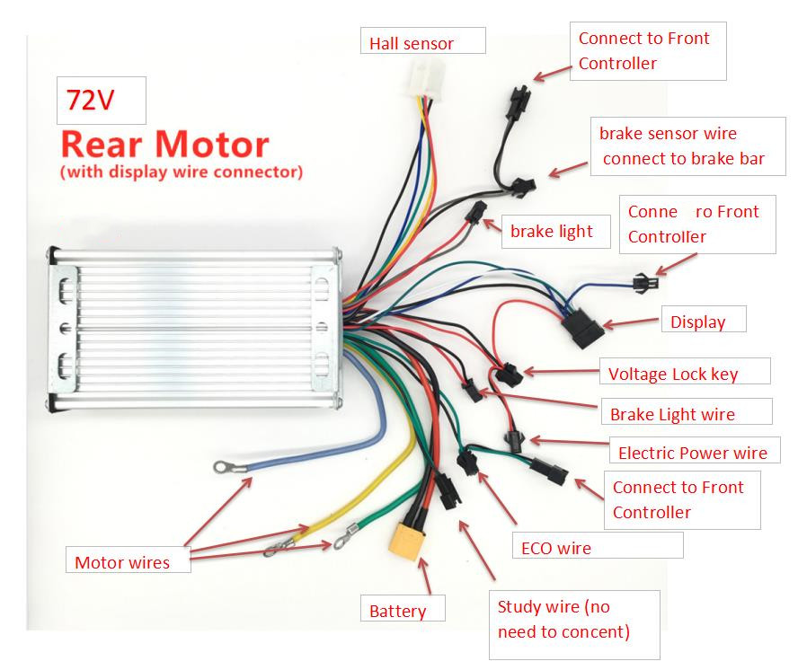 Damao 72V 50A  Controller for 72V Dual motors 6000w 7000W 8000W e scooter Accelerator DAMAO Display