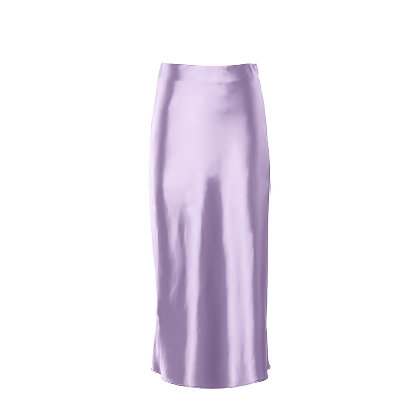Silky Satin Skirt Midi A-line Skirt
