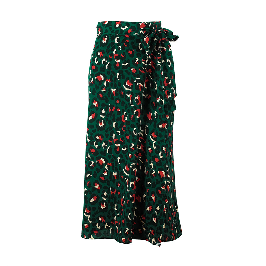 Leopard Print Wrap Maxi Skirt