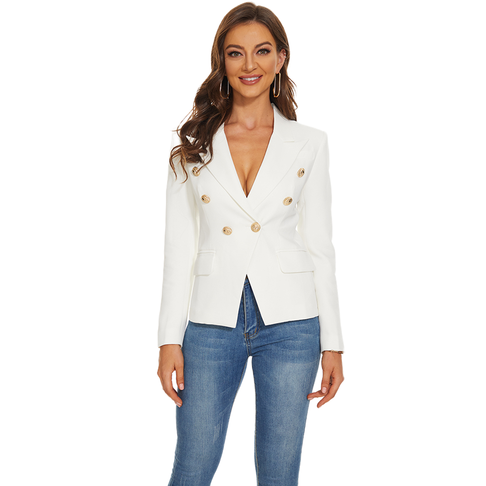 Golden Buttons Double Breasted Blazer Jacket