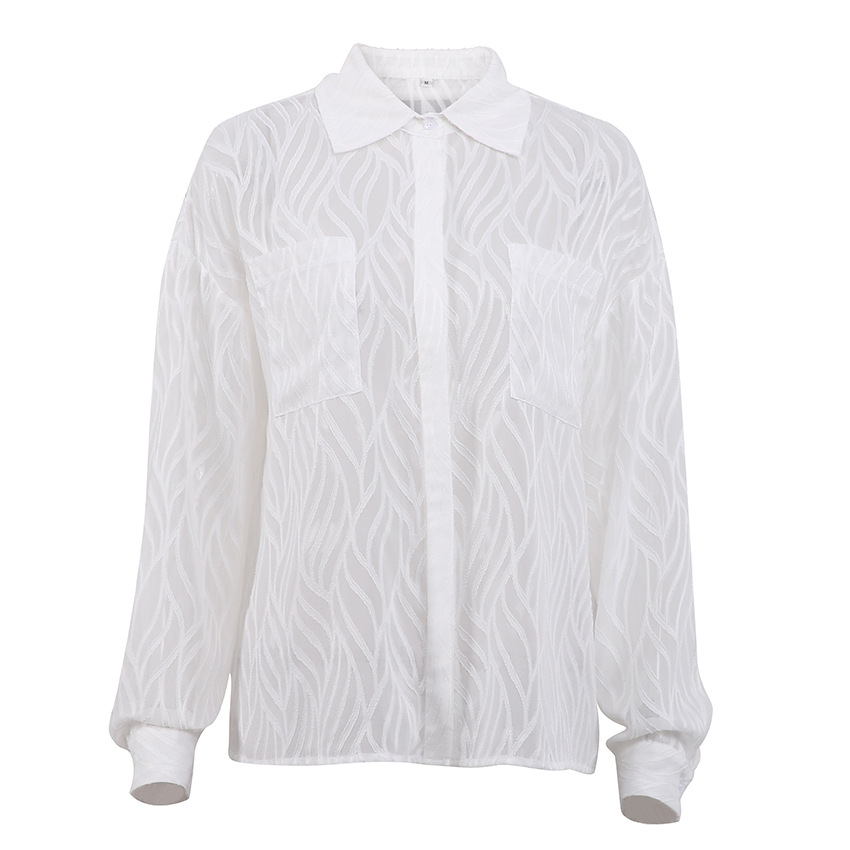 Chiffon Button-up Long Sleeve Shirt 