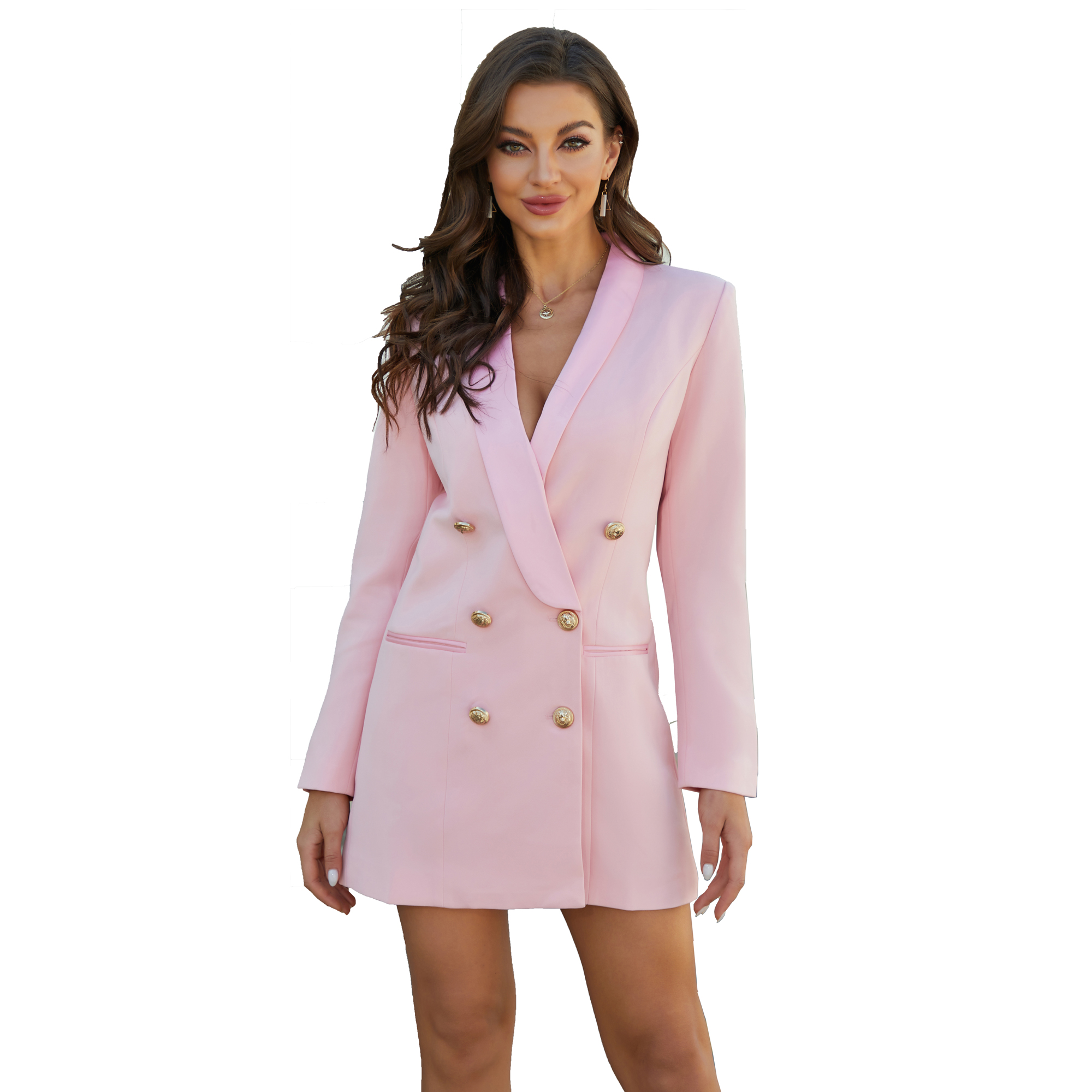 Double Breasted Blazer Short Dress