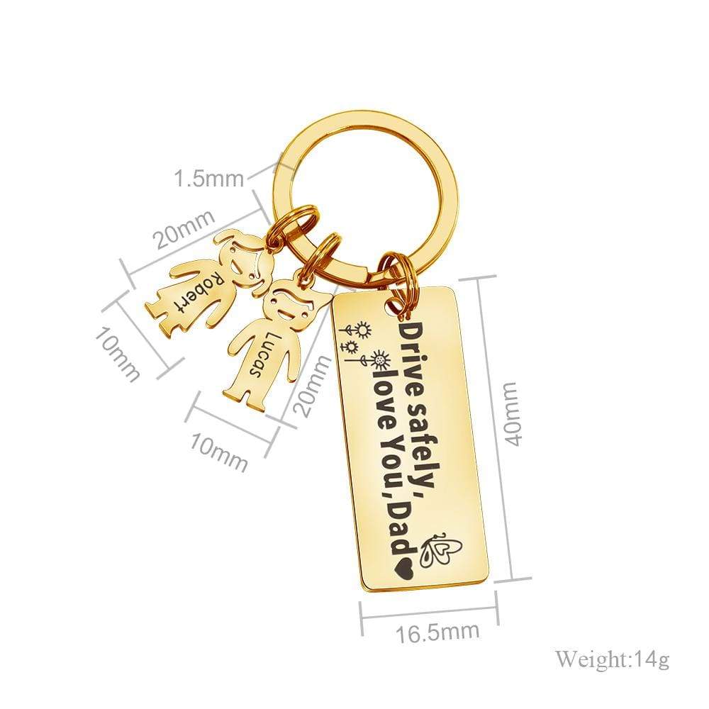 1 Charm - Father's Day Gift Personalized This Daddy Belongs to.. Keychain With Kids Charm