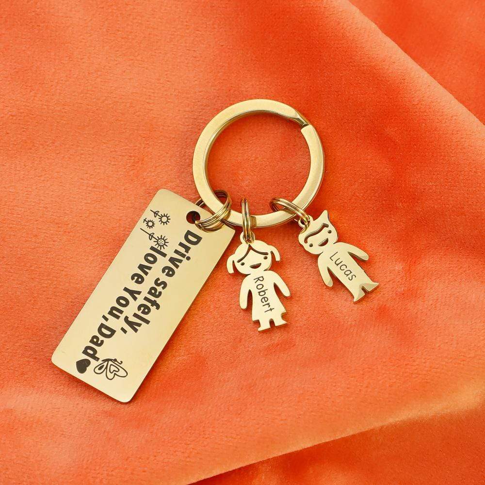 1 Charm - Father's Day Gift Personalized This Daddy Belongs to.. Keychain With Kids Charm