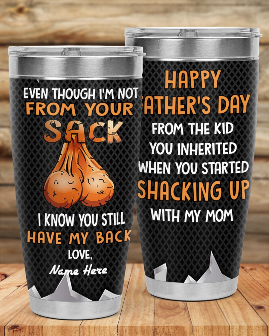 PERSONALIZED MUG: Perfect Father's Day Gift For Dad 💖 Even Though I'm Not From Your Sack I Know You Still Have My Back
