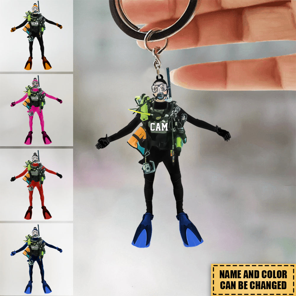 Personalized Scuba Diving Keychain