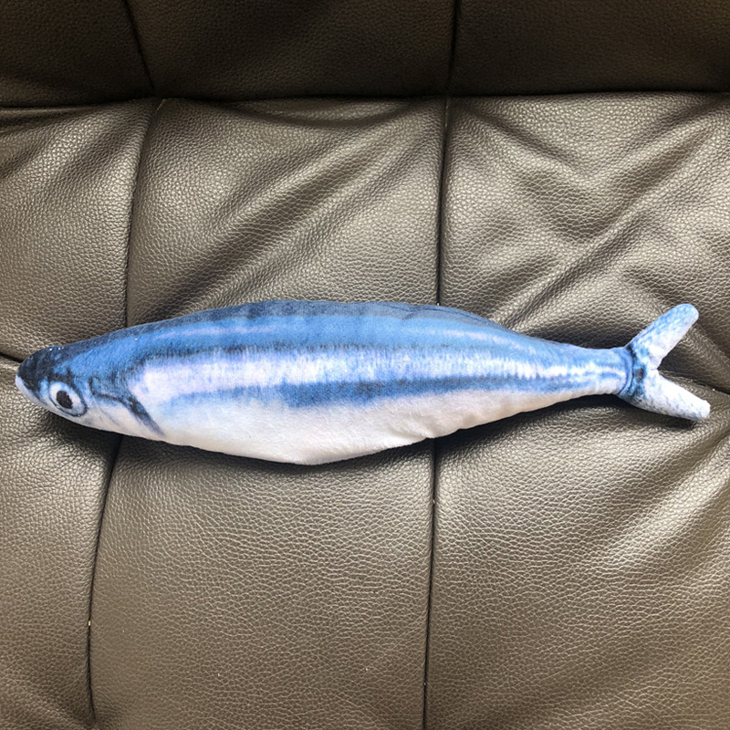 😻fish tail wagging,Flopping Moving Cat Kicker Fish Toy，Plush Interactive Cat Toys for Cat Exercise😽