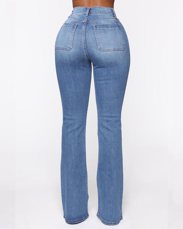 49% OFF💥Button Fly Booty Shaping High Waist Flare Jeans🔥(Buy 2 Free Shipping)