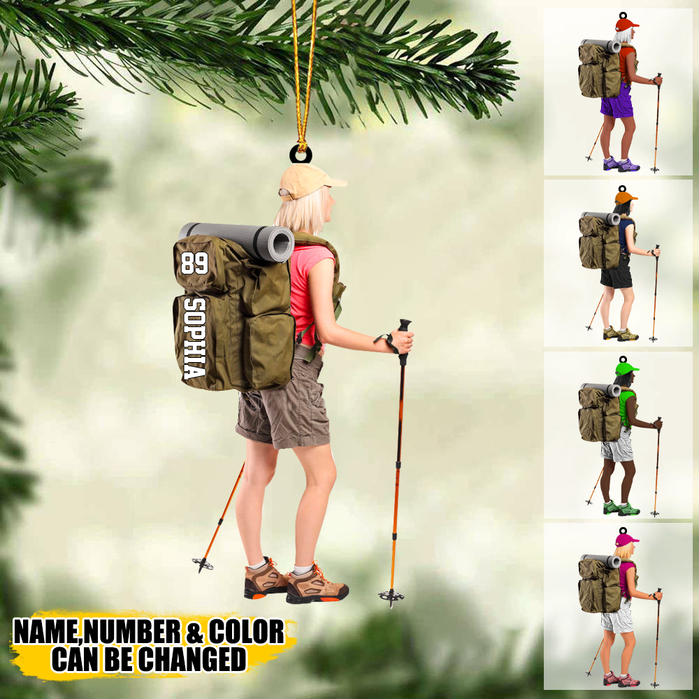 Personalized Hiking/Climbing Girl Christmas Ornament-Gift For Hiking Lovers