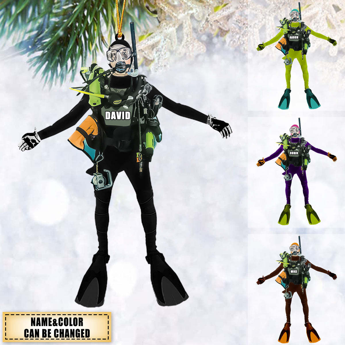 Custom Personalized Diver Ornament, Gift For Diving Lovers