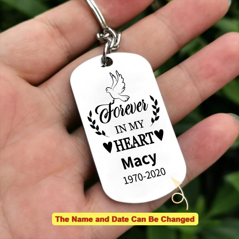 Personalized Engraved Silver Keychain