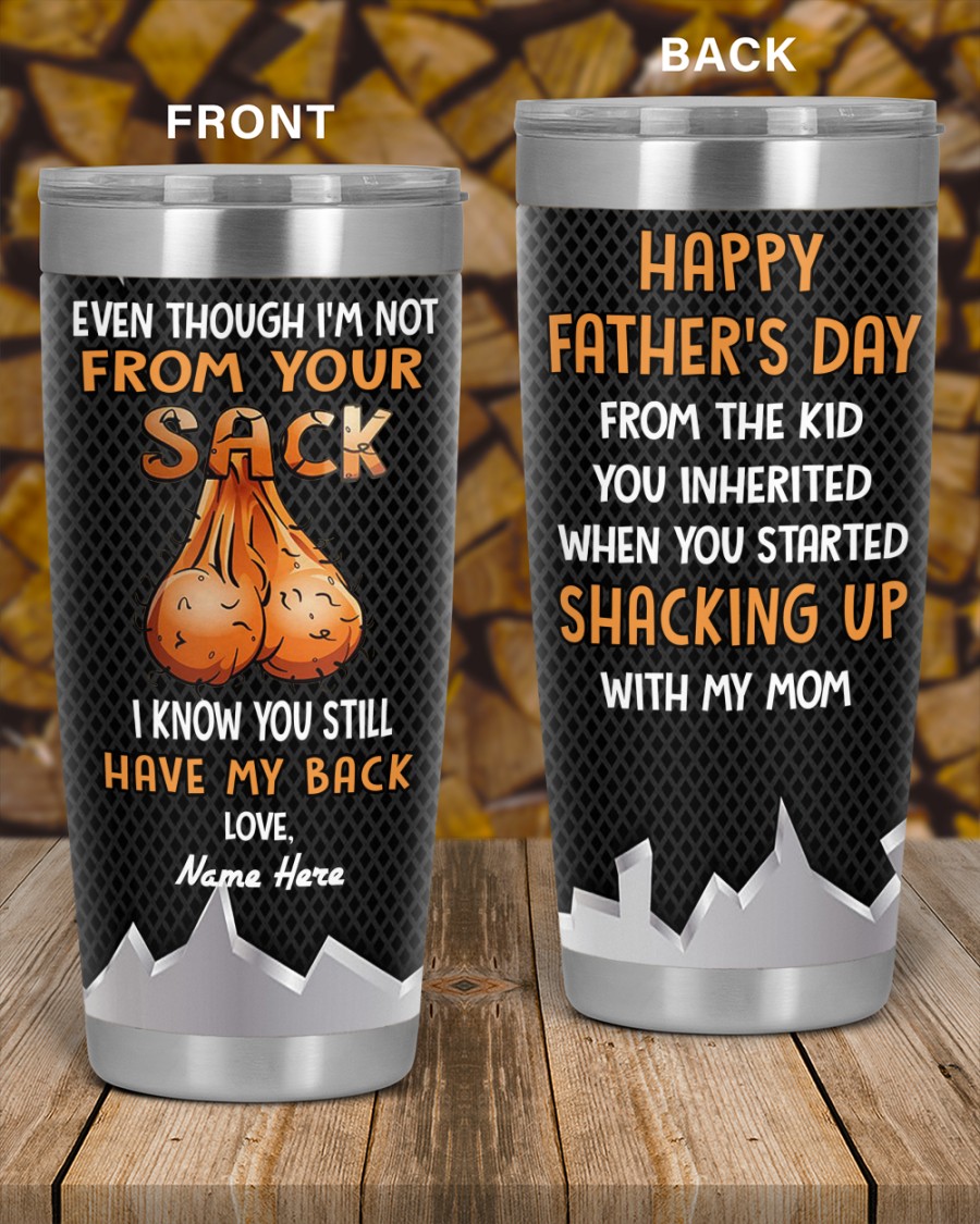 PERSONALIZED MUG: Perfect Father's Day Gift For Dad 💖 Even Though I'm Not From Your Sack I Know You Still Have My Back