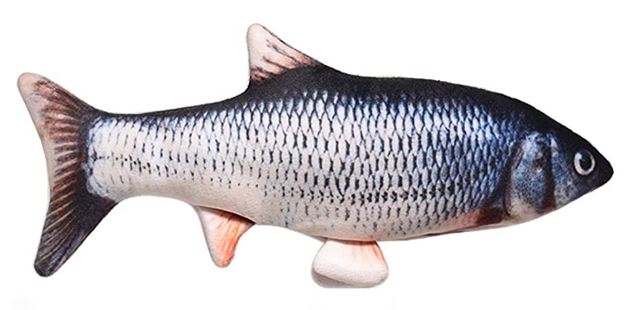 😻fish tail wagging,Flopping Moving Cat Kicker Fish Toy，Plush Interactive Cat Toys for Cat Exercise😽