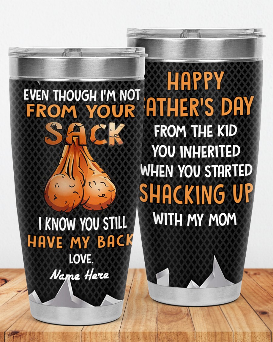 PERSONALIZED MUG: Perfect Father's Day Gift For Dad 💖 Even Though I'm Not From Your Sack I Know You Still Have My Back