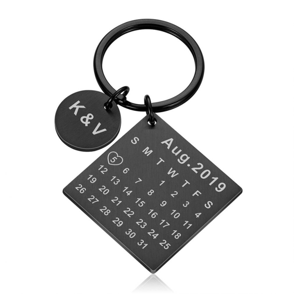 Personalized Engraved Photo Calendar Key Chain