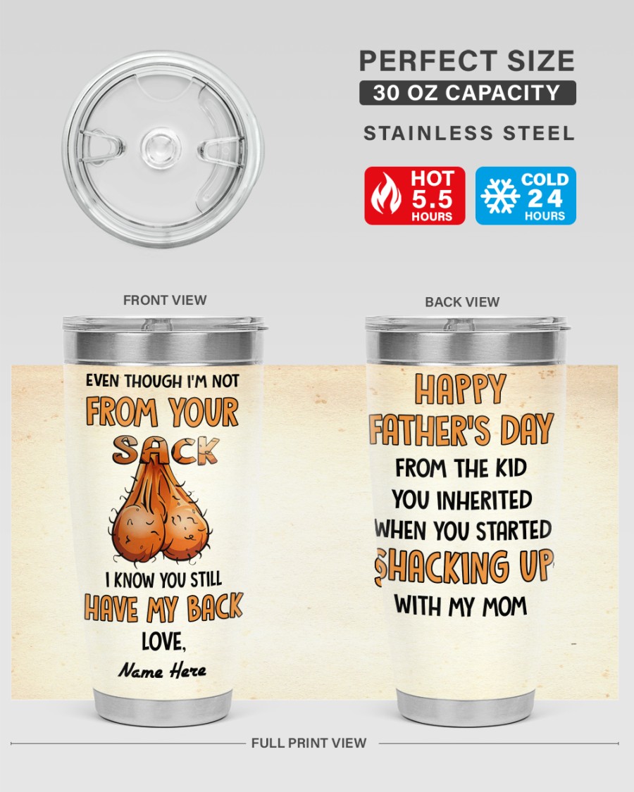 PERSONALIZED MUG: Perfect Father's Day Gift For Dad 💖 Even Though I'm Not From Your Sack I Know You Still Have My Back