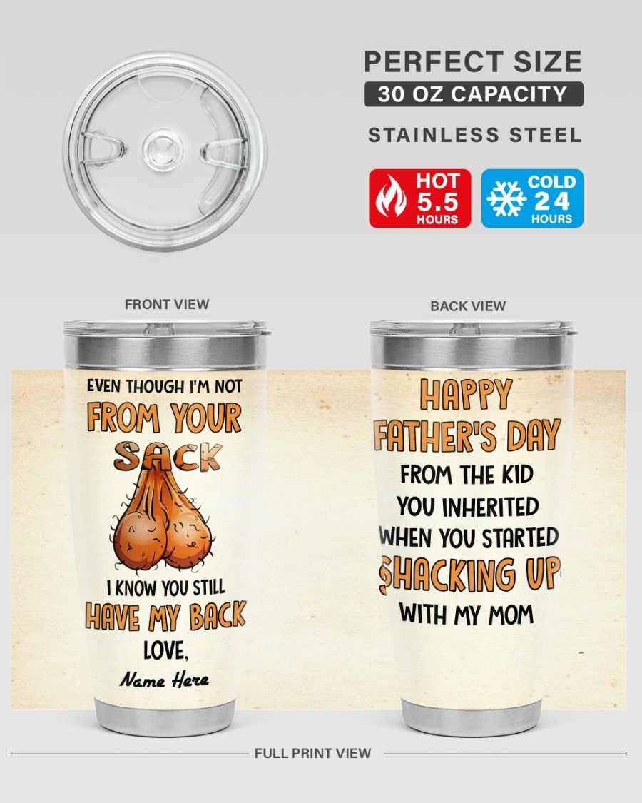 PERSONALIZED MUG: Perfect Father's Day Gift For Dad 💖 Even Though I'm Not From Your Sack I Know You Still Have My Back