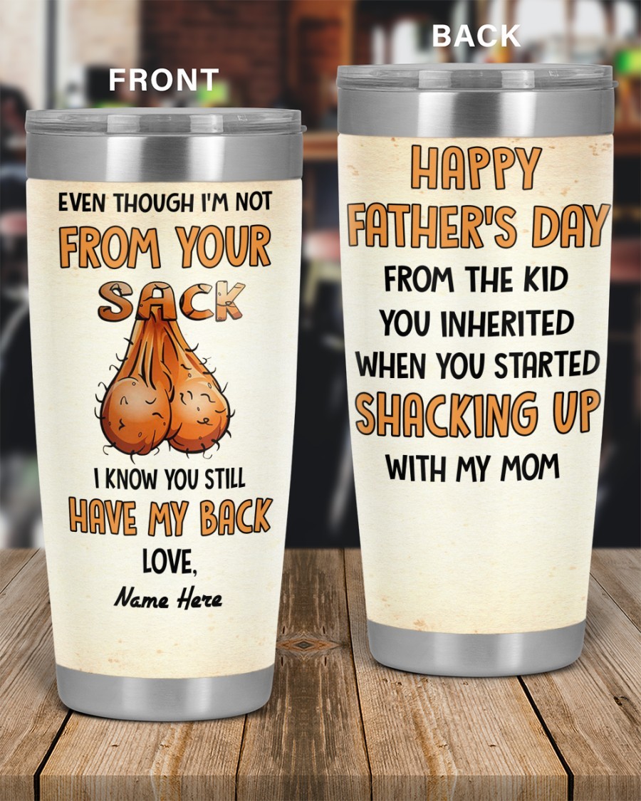 PERSONALIZED MUG: Perfect Father's Day Gift For Dad 💖 Even Though I'm Not From Your Sack I Know You Still Have My Back