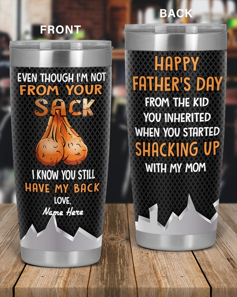 PERSONALIZED MUG: Perfect Father's Day Gift For Dad 💖 Even Though I'm Not From Your Sack I Know You Still Have My Back