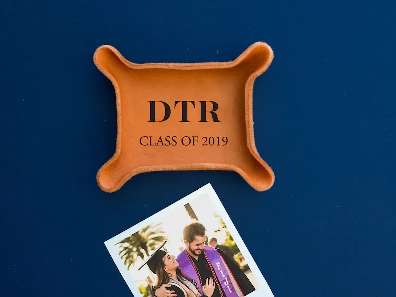 College Graduate Gift / Custom Leather Tray / Graduation Gift Ideas / Custom gift with University Seal, name / Class of 2021