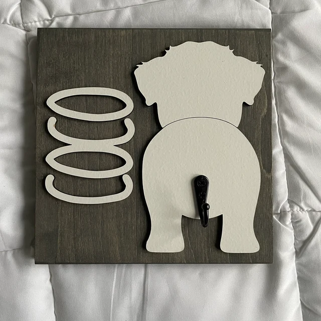 personalized dog leash holder/wood dog leash holder/custom dog leash holder/Laser cut dog leash holder/personalized leash holder for wal