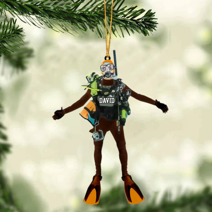 Custom Personalized Diver Ornament, Gift For Diving Lovers