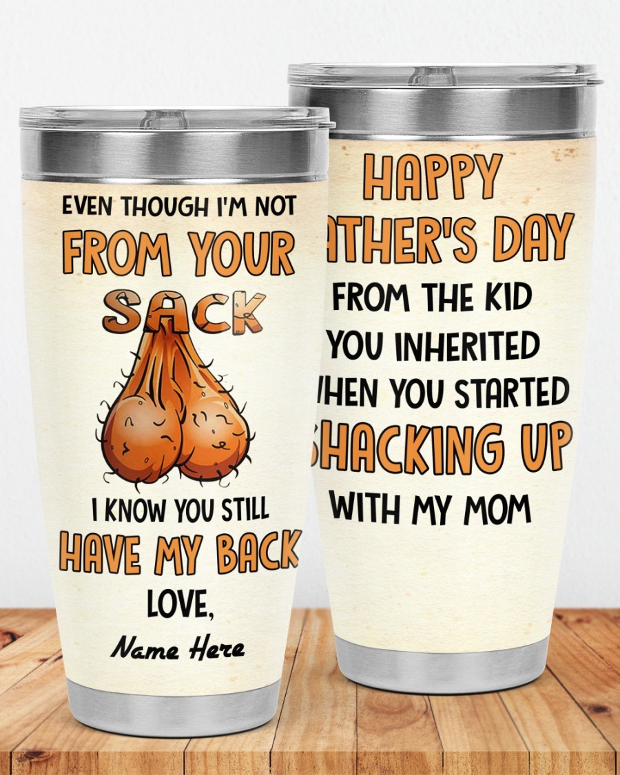 PERSONALIZED MUG: Perfect Father's Day Gift For Dad 💖 Even Though I'm Not From Your Sack I Know You Still Have My Back