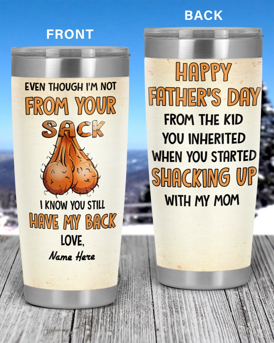 PERSONALIZED MUG: Perfect Father's Day Gift For Dad 💖 Even Though I'm Not From Your Sack I Know You Still Have My Back