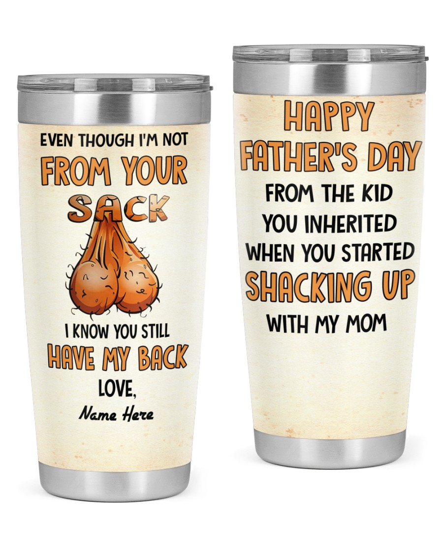 PERSONALIZED MUG: Perfect Father's Day Gift For Dad 💖 Even Though I'm Not From Your Sack I Know You Still Have My Back
