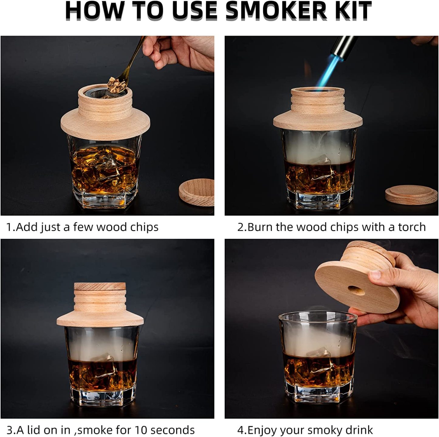🍸 Add rich, smoky flavor to your favorite drinks 🍸 Enjoy a perfectly smoked cocktail anytime upgrade your mixology game with our cocktail smoker.🚬