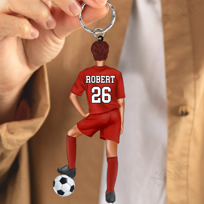 Personalized Soccer Keychain For Soccer Player, Soccer Lover