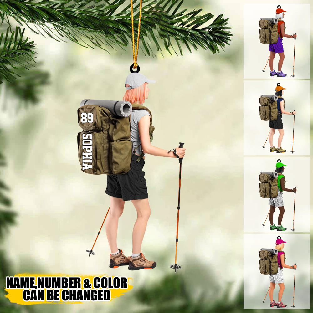 Personalized Hiking/Climbing Girl Christmas Ornament-Gift For Hiking Lovers