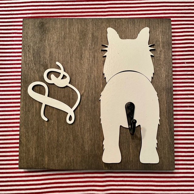personalized dog leash holder/wood dog leash holder/custom dog leash holder/Laser cut dog leash holder/personalized leash holder for wal