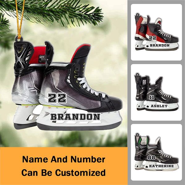 Personalized Hockey Skates Christmas Ornament T For Your Friends