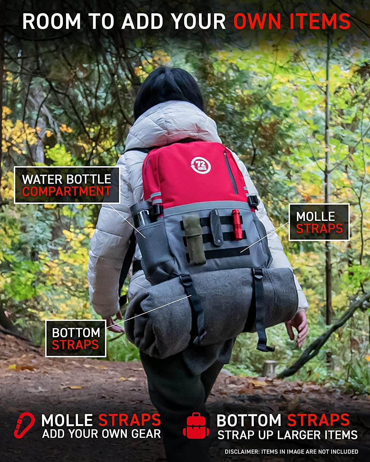 🤕Heavy Duty 72 Hour Bug Out Bag Survival Kit for Earthquake, Hurricane, Tsunami, Winter, Blackout🚑