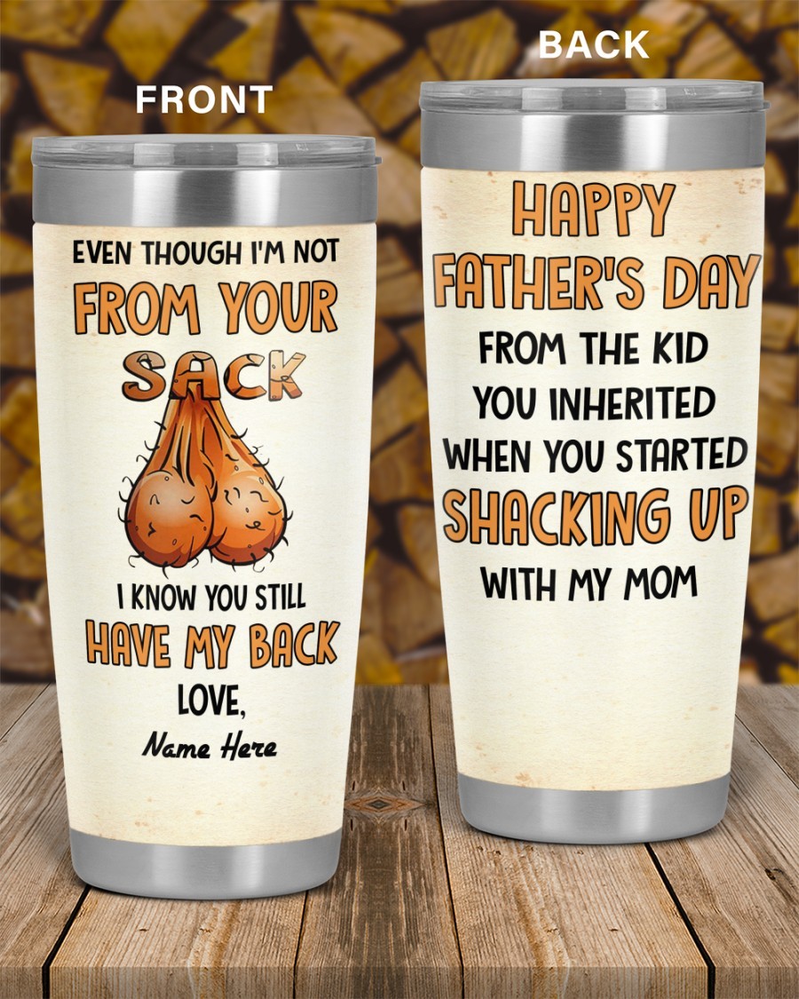 PERSONALIZED MUG: Perfect Father's Day Gift For Dad 💖 Even Though I'm Not From Your Sack I Know You Still Have My Back