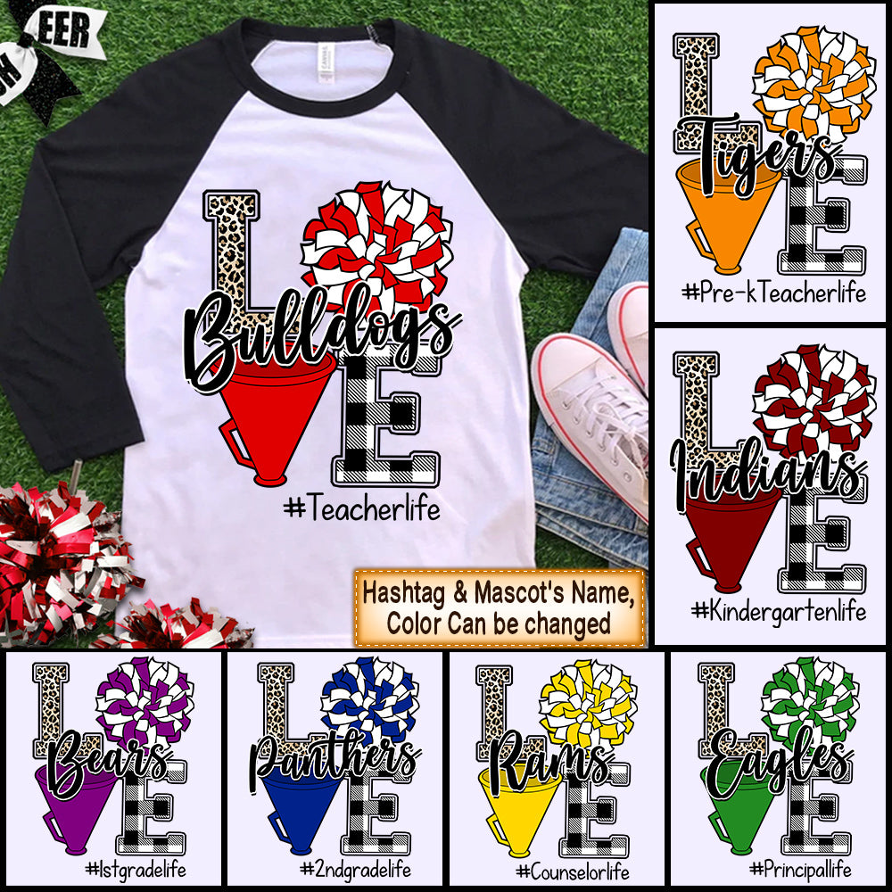Personalized Shirt Love School Spirit Mascot Teacher Life Sport Shirt For Teacher Hk10 Trhn