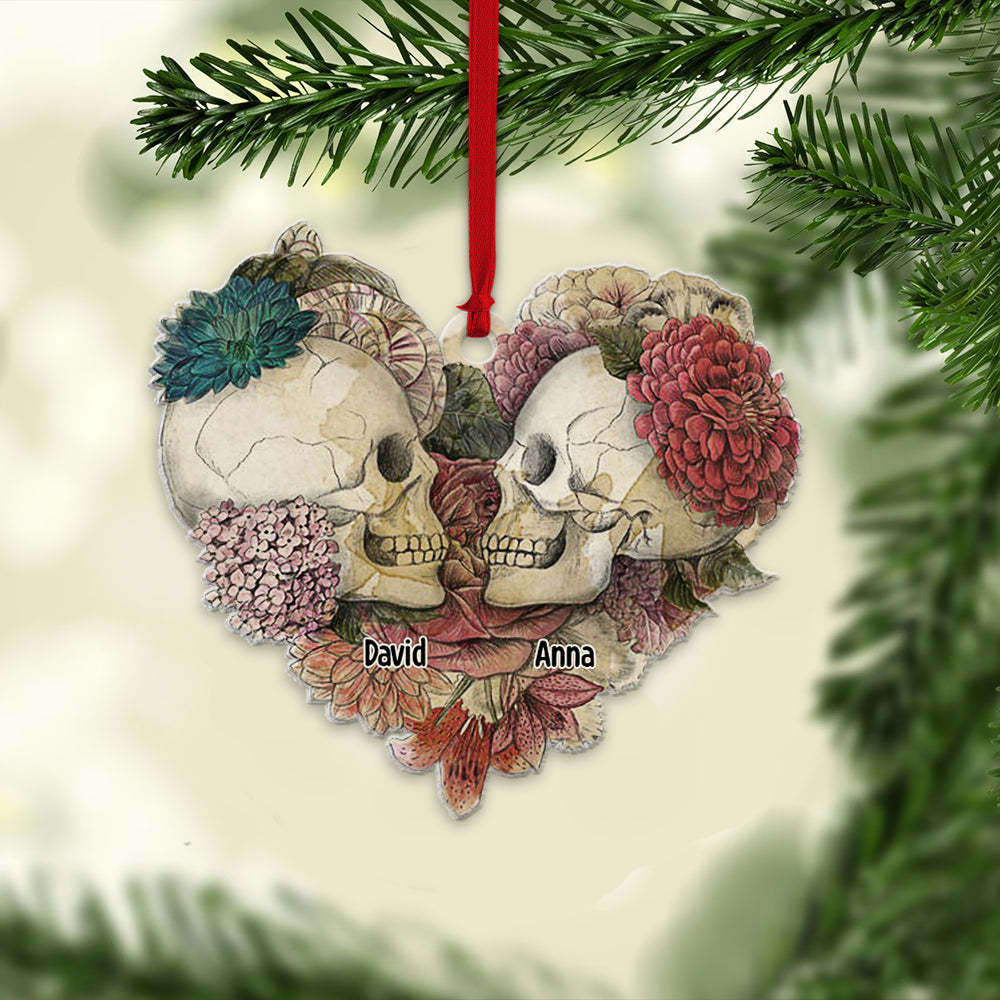 Personalized Skull Couple Ornament, Christmas Tree Decor