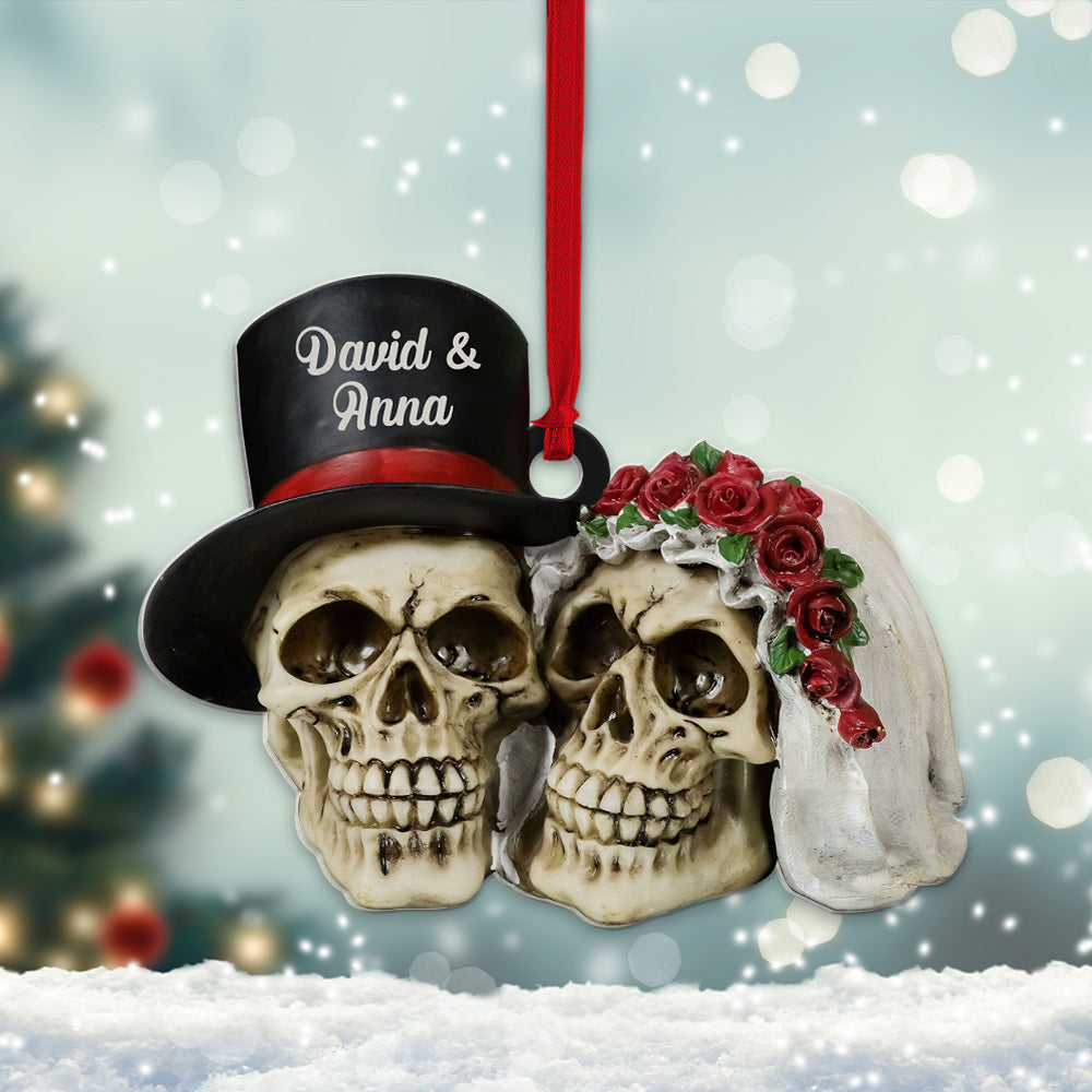 Personalized Skull Couple Ornament, Christmas Tree Decor