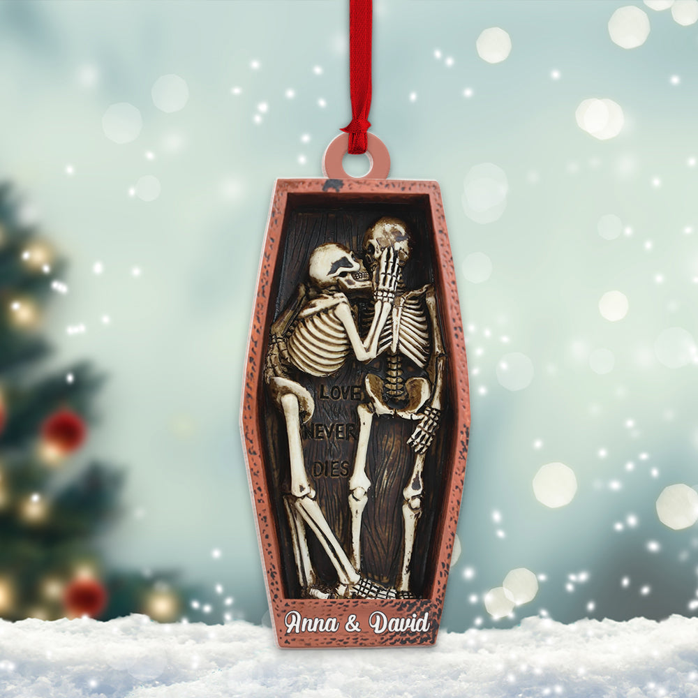 Personalized Skull Couple Ornament, Christmas Tree Decor