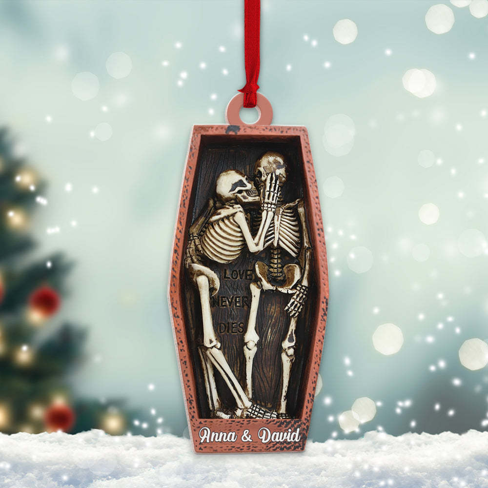 Personalized Skull Couple Ornament, Christmas Tree Decor