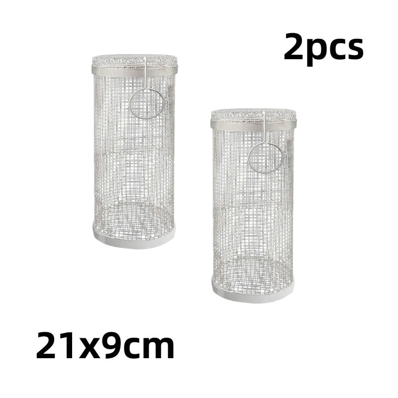 🔥Summer Hot Sale-BBQ outdoor grill net / Barbecue stainless steel wire mesh cylinder