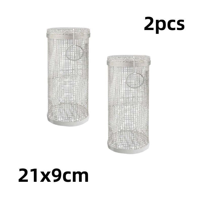 🔥Summer Hot Sale-BBQ outdoor grill net / Barbecue stainless steel wire mesh cylinder