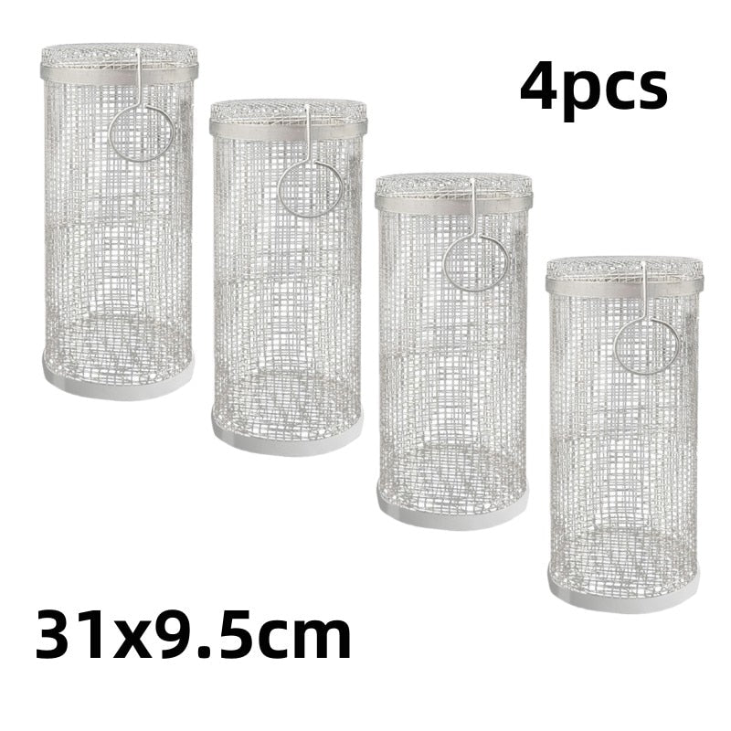 🔥Summer Hot Sale-BBQ outdoor grill net / Barbecue stainless steel wire mesh cylinder
