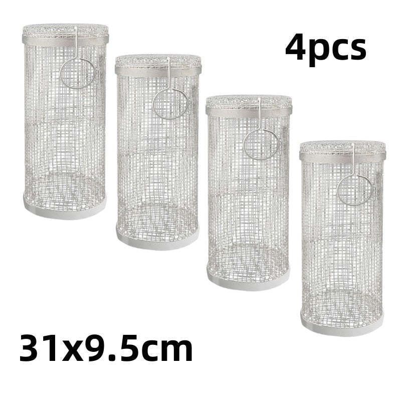 🔥Summer Hot Sale-BBQ outdoor grill net / Barbecue stainless steel wire mesh cylinder