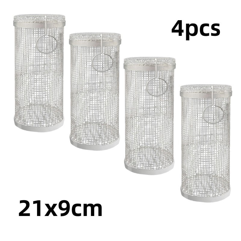 🔥Summer Hot Sale-BBQ outdoor grill net / Barbecue stainless steel wire mesh cylinder