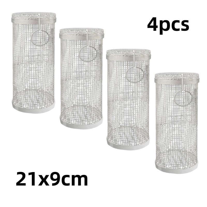 🔥Summer Hot Sale-BBQ outdoor grill net / Barbecue stainless steel wire mesh cylinder