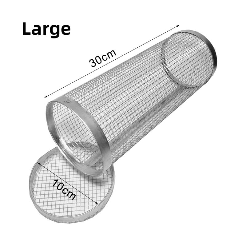 🔥Summer Hot Sale-BBQ outdoor grill net / Barbecue stainless steel wire mesh cylinder