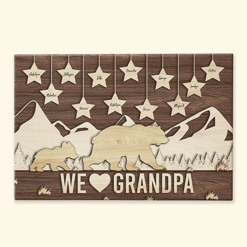 We Love Grandpa - Personalized Canvas