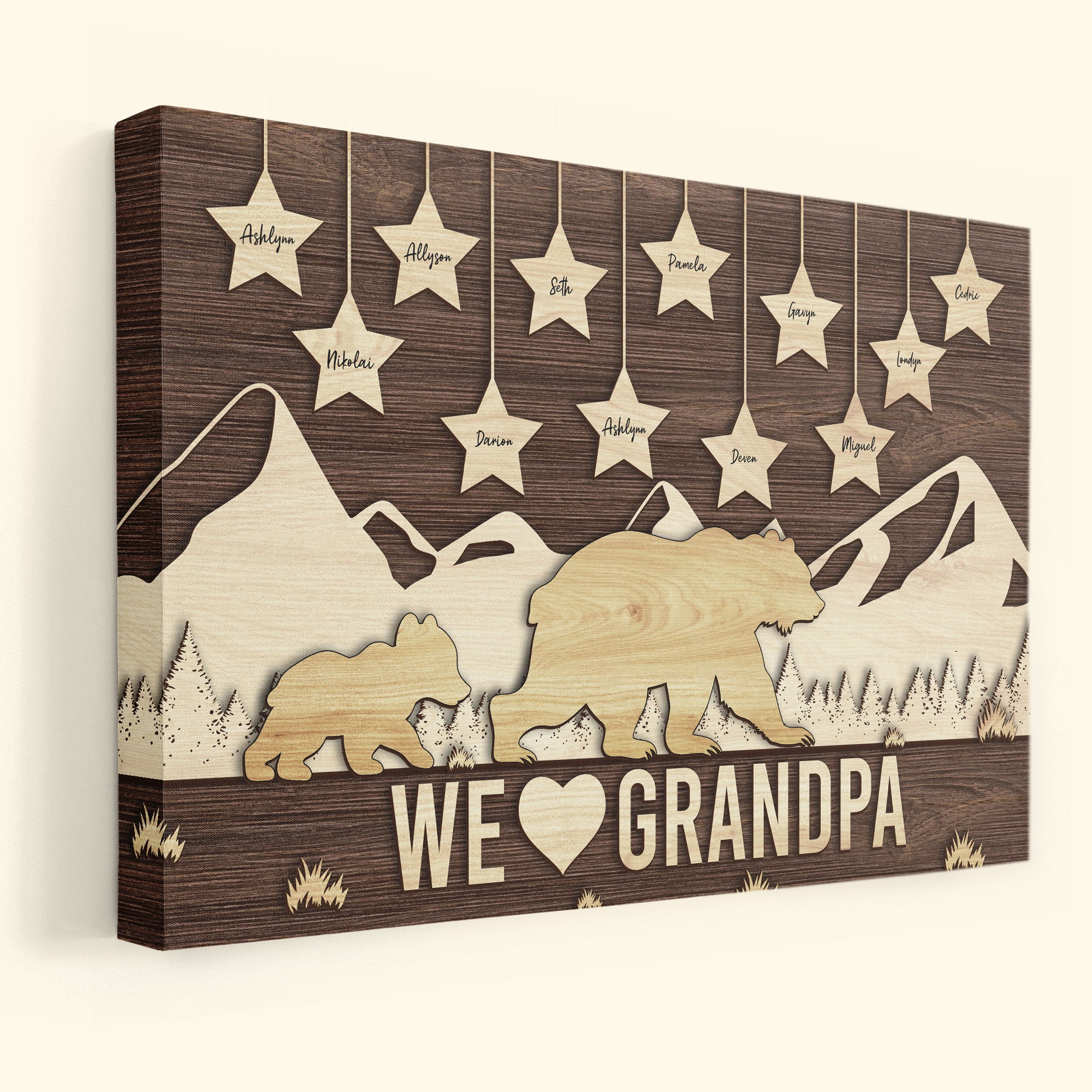 We Love Grandpa - Personalized Canvas